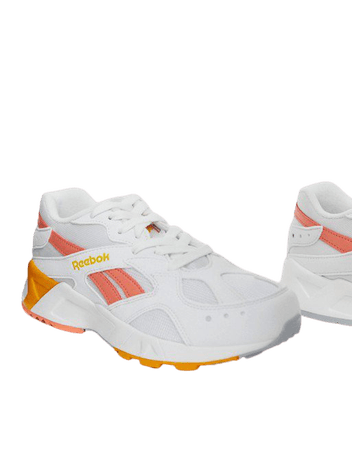 Reebok Aztrek Sneakers in White and Coral | ASOS