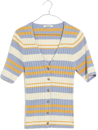 Glencrest Button-Front Sweater Tee in Stripe
