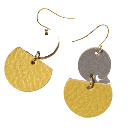 gray and yellow earrings ink and Alloy