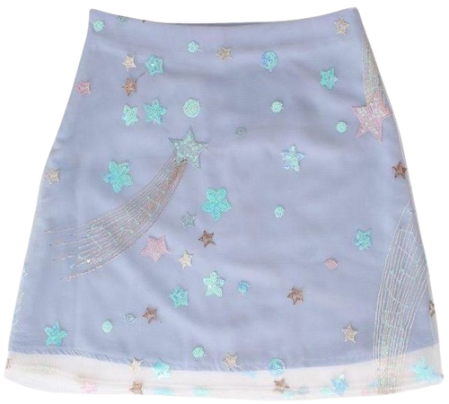 periwinkle cosmic mini skirt