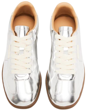 EMPORIA Silver Low-Top Lace-Up Sneakers | Women's Sneakers – Steve Madden
