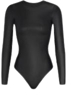 Faux Leather Long Sleeve Bodysuit - Onyx | SKIMS