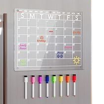 Amazon.com : Neatsure Acrylic Magnetic Dry Erase Board Calendar for Fridge, Clear Monthly Planner for Refrigerator, w/ 8 Colors Dry Erase Markers, 15"x11" : Office Products