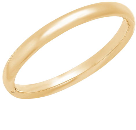Signature 14k Gold Over Resin Polished Bangle Bracelet