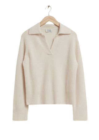 Collared Cashmere Sweater - Cream - Sweaters - & Other Stories US