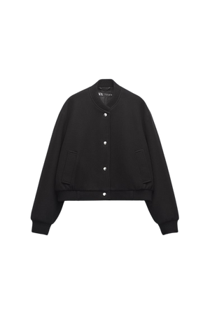 Zara black bomber jacket