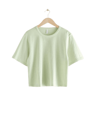 Soft Cropped T-Shirt - Pistachio - Tops & T-shirts - & Other Stories