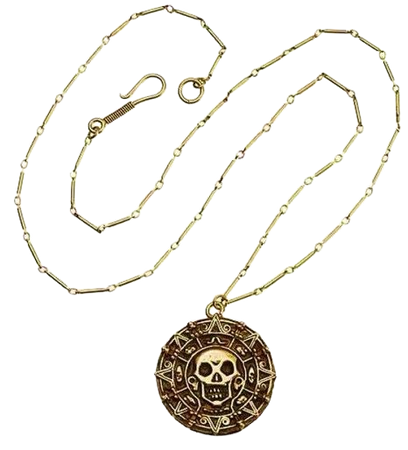 Gold Pirate Medallion Necklace
