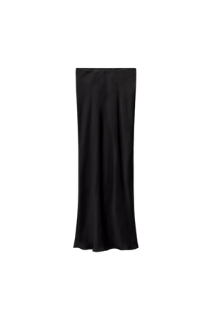 Zara black satin skirt