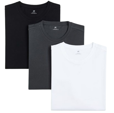 3-pack Slim Fit Jersey Shirts - White/gray/black - Men | H&M US