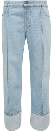 Mid Rise Curved Jeans in Blue - Bottega Veneta | Mytheresa