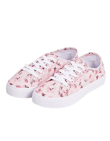 ASOS DESIGN Dizzy lace-up sneakers in pink butterfly print | ASOS