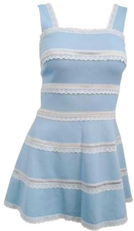 60s Baby Blue and Lace Tennis Dress For Sale at 1stdibs