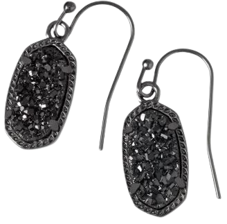 Lee Gunmetal Drop Earrings in Black Drusy | Kendra Scott