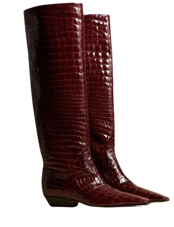 KHAITE The Marfa crocodile-effect Boots - Farfetch