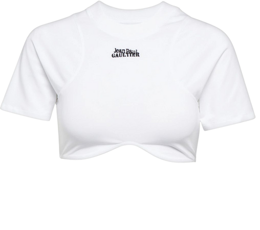 Logo Jersey Crop Top in White - Jean Paul Gaultier | Mytheresa