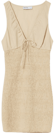 Rustic mini dress with ruching - Dresses - Woman | Bershka
