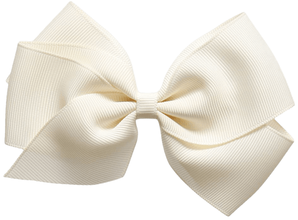Peach Ribbons - Ivory Bow Hair Clip (12cm) | Childrensalon