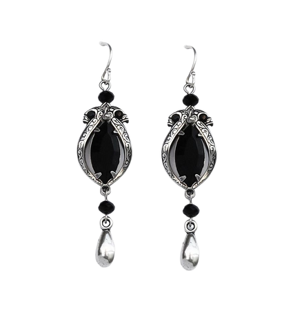 Black Swarovski Crystal Dangle Earrings – Aranwen's Gothic Jewelry