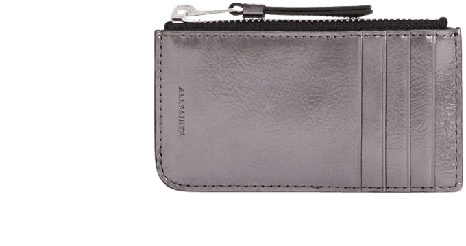 ALLSAINTS US: Womens Marlborough Leather Wallet (gunmetal)