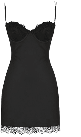 'Prism' Black Satin Mini Slip Dress - Mistress Rock