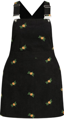 Corduroy Daisy Embroidered Mini Dress Curve & Plus - Cider