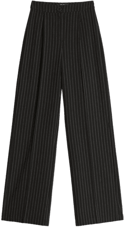 black pinstripe pants