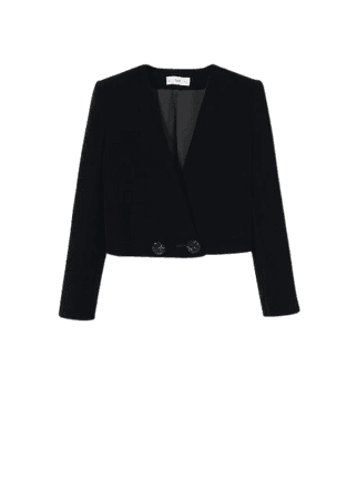 Cropped velvet blazer - Women | Mango USA
