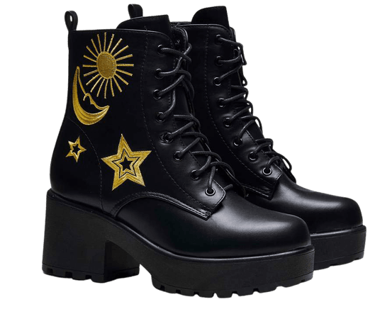 ASTRO Star and Moon Chunky Boots | Koi