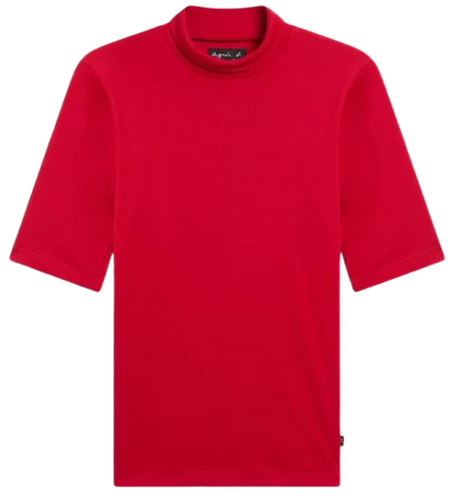 red elbow-length sleeves Vian top | agnès b.