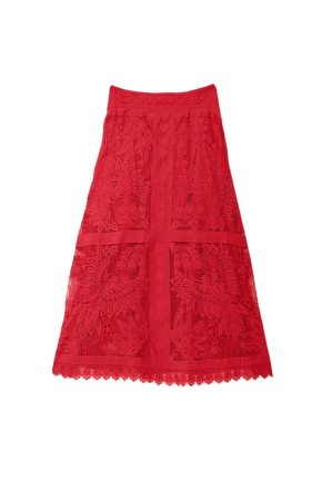 Red Toucan Guipure Midi Skirt – FARM Rio