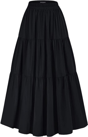 Amazon.com: Renaissance Skirt for Women Summer Stretchy High Waisted Maxi Long Skirt Black S : Clothing, Shoes & Jewelry