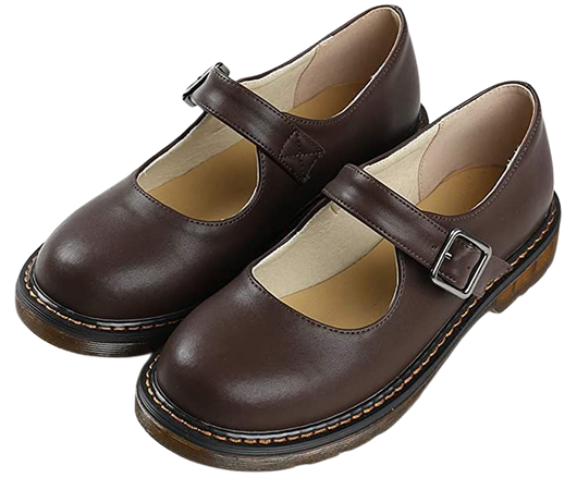 Amazon.com | BB BEROBELLO FASHION IS AN ATTITUDE Women's Vintage Black/Brown Mary Jane Flats JK Uniform Dress Shoes | Shoes