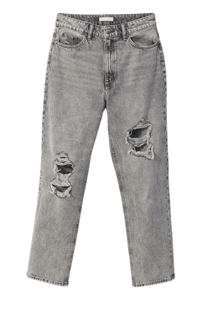 Straight High Ankle Jeans - Gray