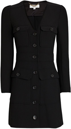 A.L.C. Iris Crepe Mini Dress In Black | INTERMIX®