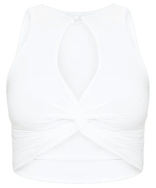 White Slinky Cross Front Key Hole Crop Top | PrettyLittleThing USA