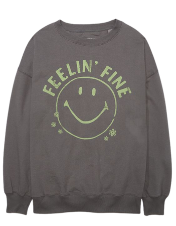 AE Oversized Smiley Graphic Sweatshirt
