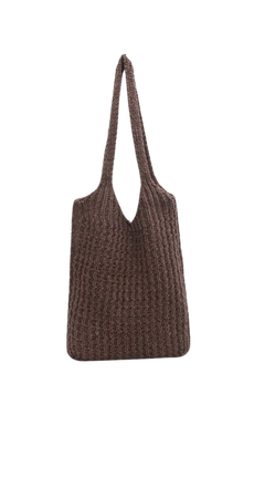 brown crochet tote bag