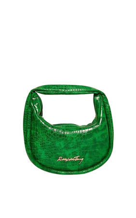 PLT Green Pu Croc Mini Grab Bag | PrettyLittleThing USA