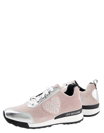 Love Moschino heart runner sneakers in silver | ASOS