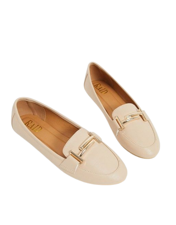 RAID Nidhi loafer with gold snaffle in beige | ASOS