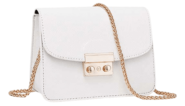 White and Gold Chain Purse