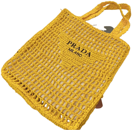 Prada yellow beach bag
