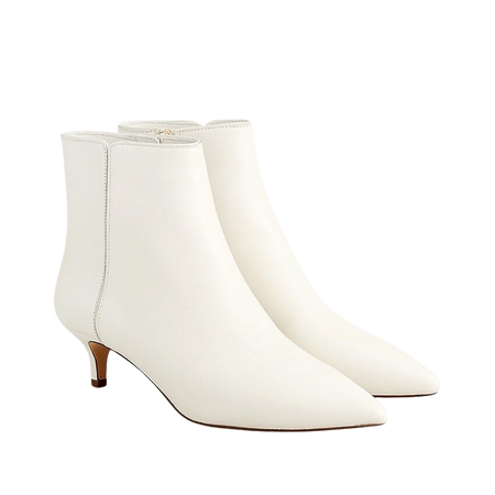 J.Crew: Fiona Kitten-heel Ankle Boots In Ivory Leather