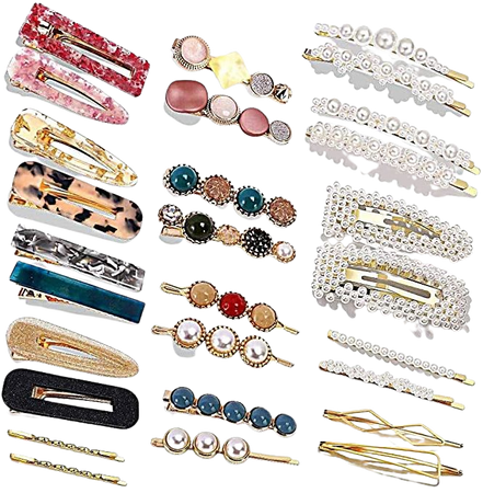Amazon.com : Pearls Hair Clips,28 Pcs Pearls Hair Barrettes Acrylic Resin Sweet Handmade bobby pins Hairpin Headwear Hair Accessories Headwear for Women and Girls (28 Pack) : Beauty & Personal Care