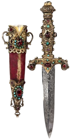 silver jeweled dagger