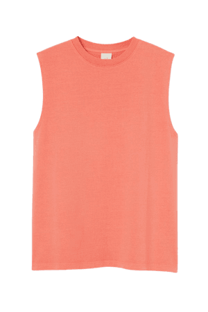 Sleeveless Cotton Top - Coral pink - Ladies | H&M US