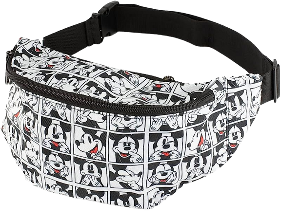 Amazon.com: Buckle Down Disney Bag, Fanny Pack, Mickey Mouse Expression Blocks White Black Red, Canvas : Clothing, Shoes & Jewelry