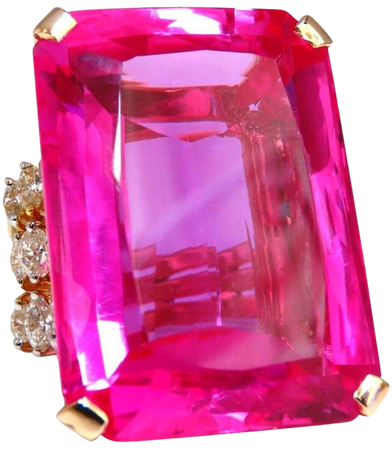 GIA Certified 117.45 Carat Lab Hot Pink Sapphire Ring