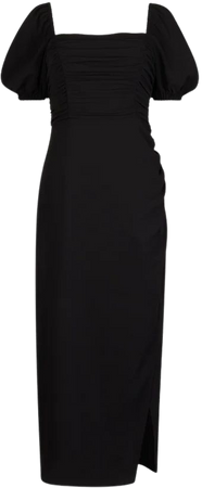 Afina Verona Ruched Midi Dress Black | French Connection US